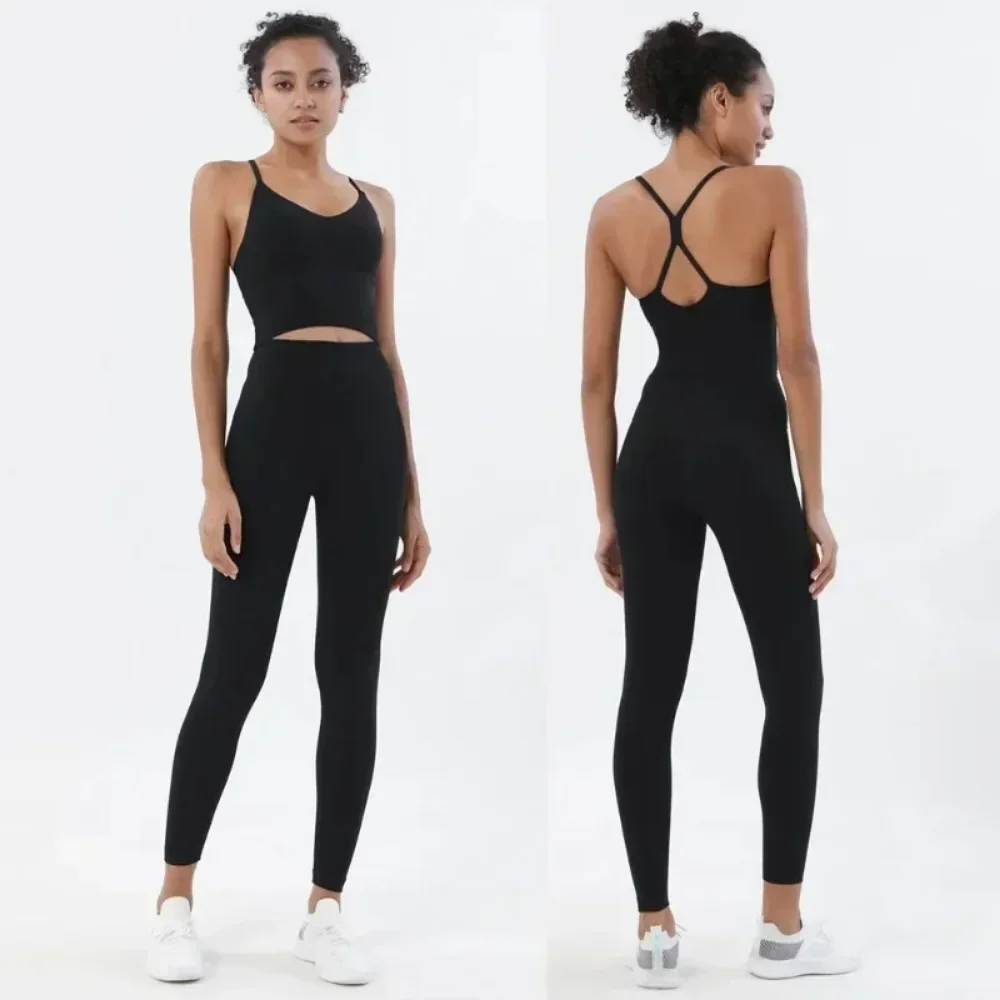 Ropa deportiva para mujer, Sujetador deportivo y mallas para gimnasio, conjunto de 2 piezas para mujer, ropa deportiva femenina con sensación desnuda, chándal para mujer