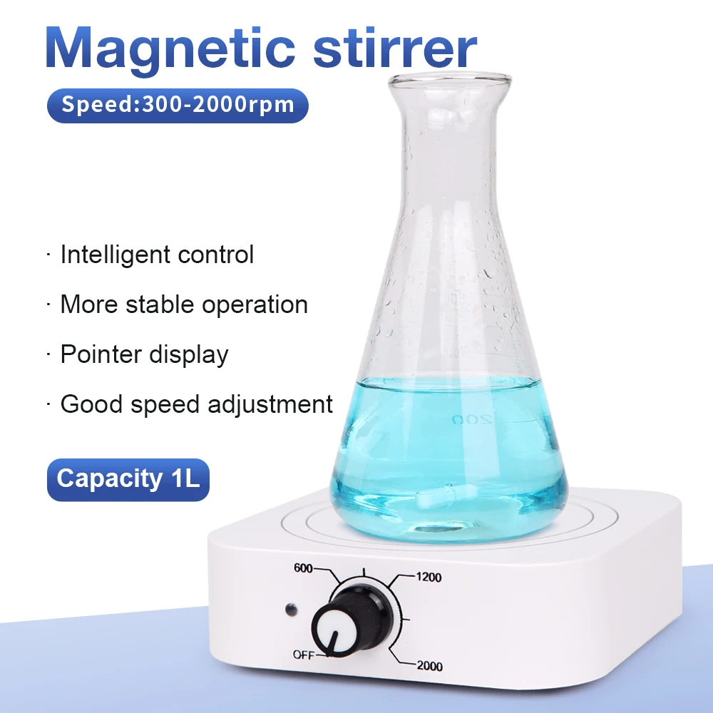 W601 Mini Agitatore magnetico Profumi Mixer Forniture da laboratorio Agitatori da 1000 ml Agitatori Macchina Piccola agitazione 300-2000 giri/min