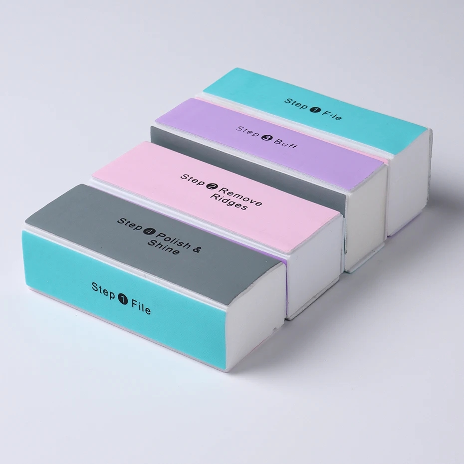 5 unids/lote bloque amortiguador de uñas 4 vías bloque de pulido colorido brillo pulidor lima de uñas manicura lijado herramientas de Arte de uñas
