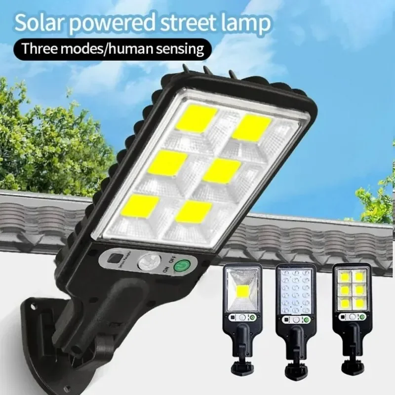 72/108COB Solarleuchten für den Außenbereich, mit 3-Modus, wasserdicht, Bewegungsmelder, Sicherheitsbeleuchtung, LED-Wallstraßenlaterne für Garten, Terrasse, Weg