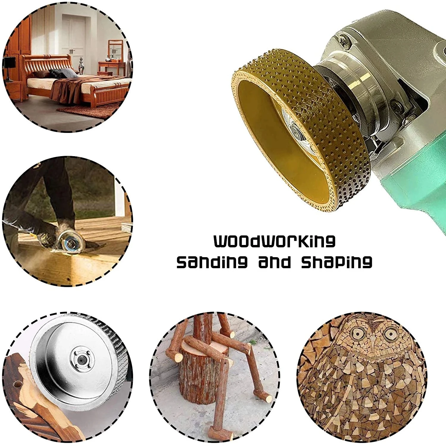 Disco Duro de amoladora angular para carpintería, 75MM, 16/22mm, borde plano, arco, pulido de madera, plástico