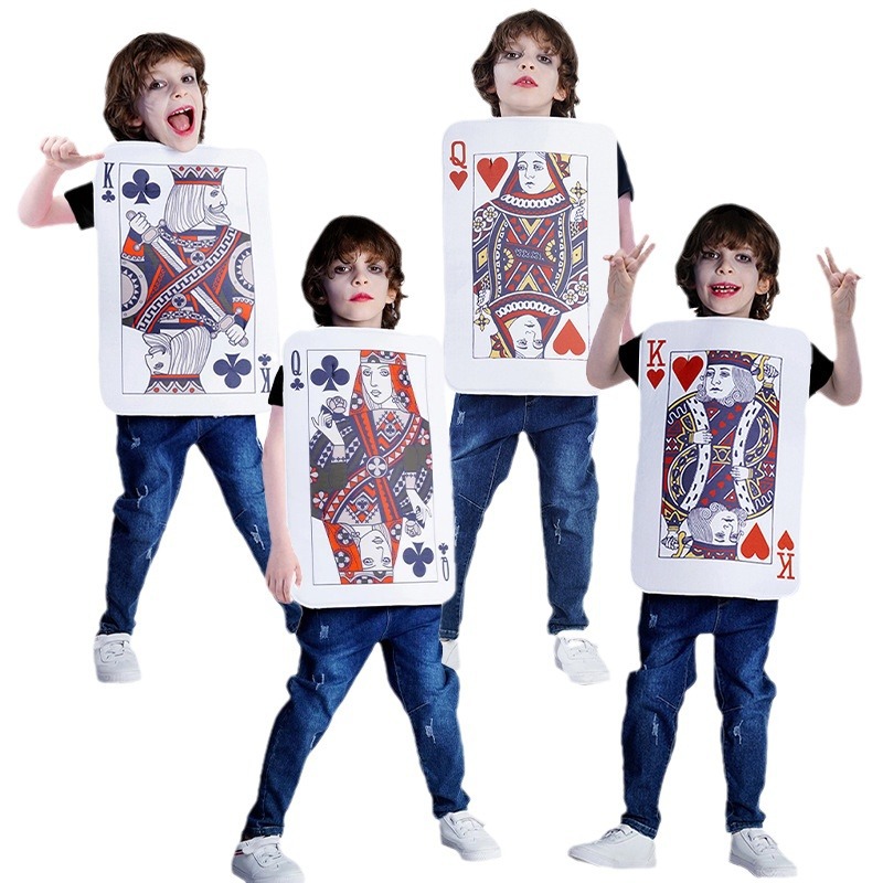Funny Children's Poker Show Props Costume Mardi Gras Poker Party Costume Festival Performance Props Fit 100 to 150cm