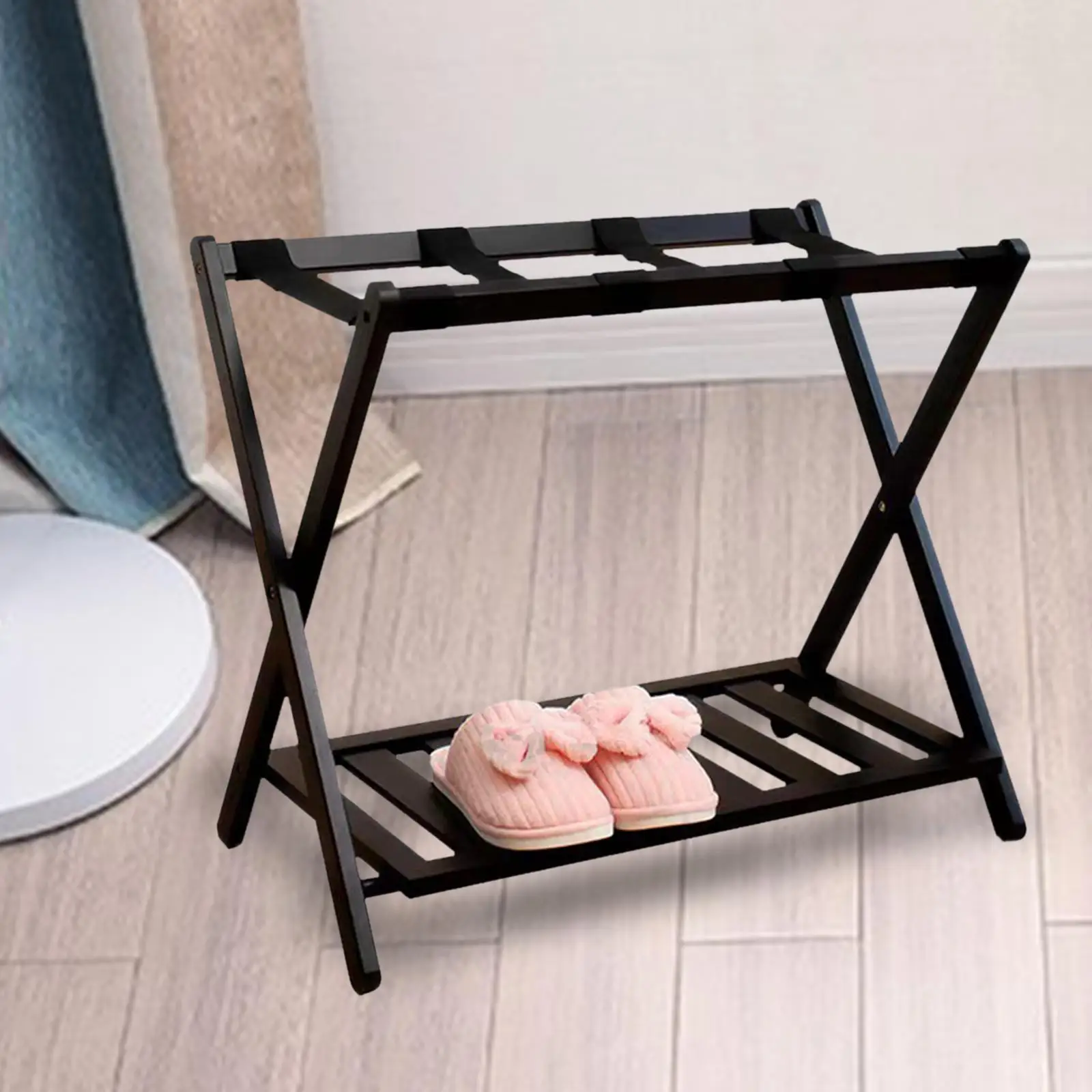 Rack de bagagem extra largo com sapatos prateleira mala suporte para o quarto móveis de viagem
