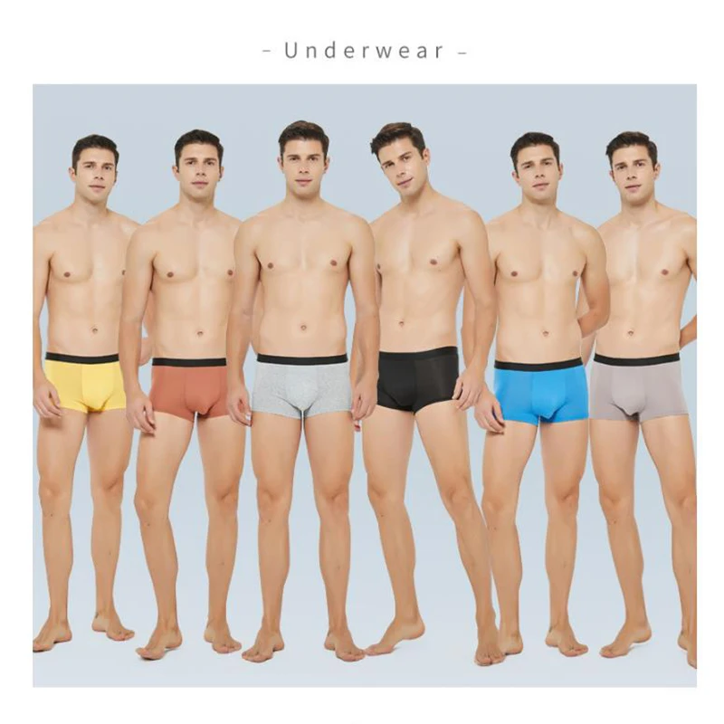 4Pcs Männer Boxer Schwarz Herren Höschen Unterwäsche Atmungsaktive Sexy Männliche Boxer Solide Unterhose Bequeme Unterwäsche männer Boxer