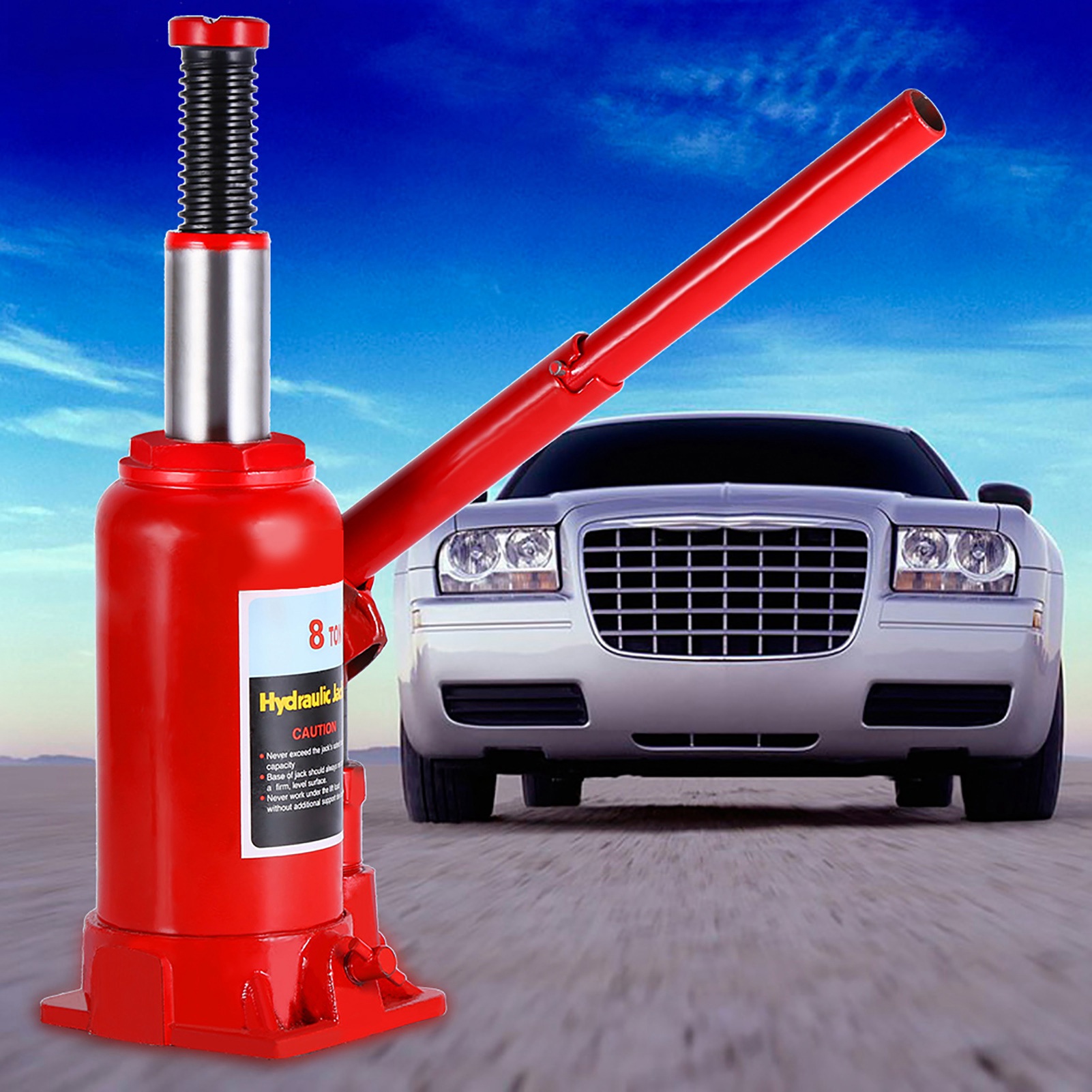 Gato de garrafa hidráulico portátil 8t, vida automotiva para tratores de caminhão de carro, ferramenta de reparo de veículos, cric de garrafa