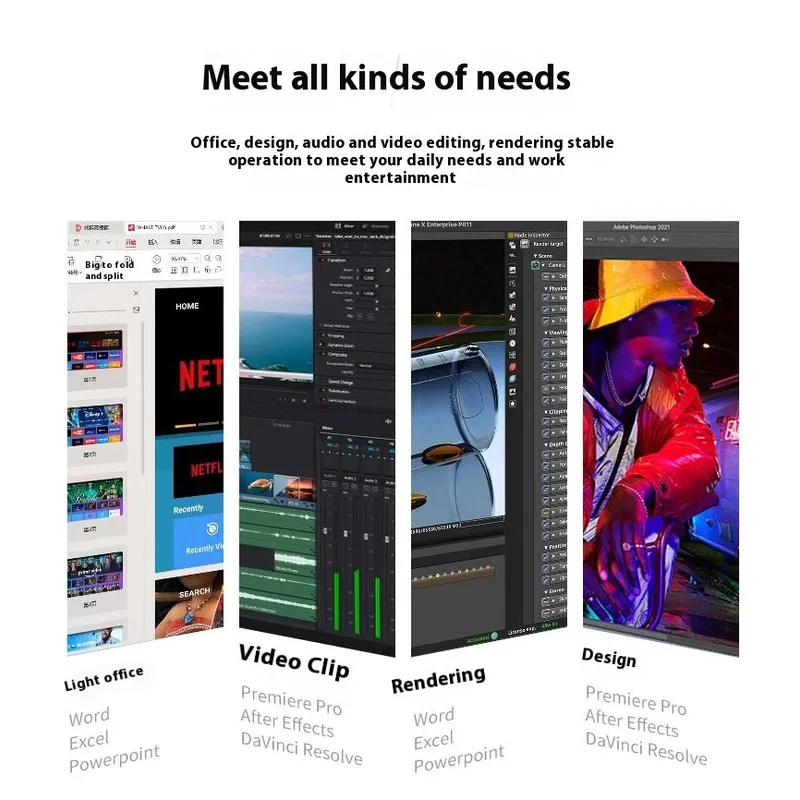 Pantalla táctil de 24 pulgadas 1K ordenador todo en uno R5 6600,RAM 8/16GB, SSD 256/5122/1024GB, Windows 11 Pro), blanco, teclado Inglés