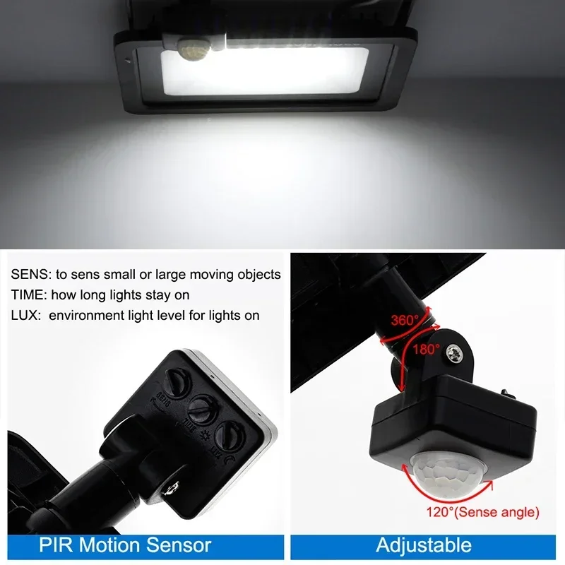 Luz de inundación LED con Sensor de movimiento iluminación exterior 100W 50W reflector impermeable lámpara LED foco jardín garaje