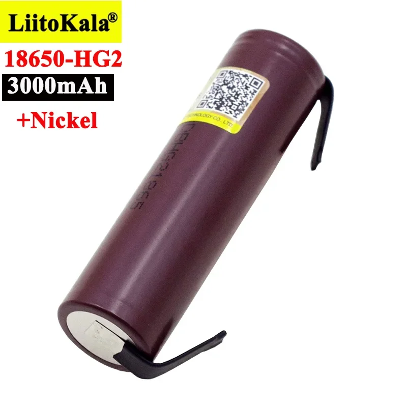 Liitokala ใหม่ HG2 18650 3000mAh แบตเตอรี่ 18650HG2 3.6V Discharge 20A,dedicated สําหรับ HG2 แบตเตอรี่ + DIY นิกเกิล