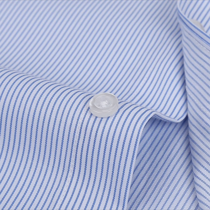 Zomer dun heren zakelijk sociaal overhemd met korte mouwen, professioneel formeel gestreept casual strijkvrij ademend overhemd, slim fit