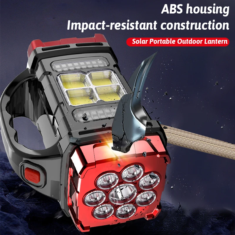 Dual Color + Dual Light Source Solar Rechargeable 16 LED Light USB Power Bank Function Multi Switches Portable Outdoor Lighting