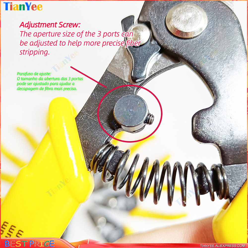FTTH Miller clamp Fiber stripping pliers Tri-Hole Fiber Optic Stripper Miller Wire cutter Slitter