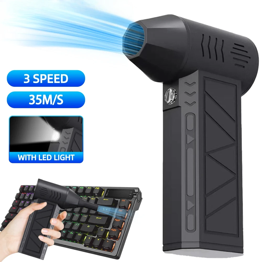 YIJU 130000 U/min Mini-Turbo-Jet-Lüfter mit leichtem, wiederaufladbarem USB-Elektro-Luftstaubsauger, einstellbare Windgeschwindigkeit, Turbogebläse