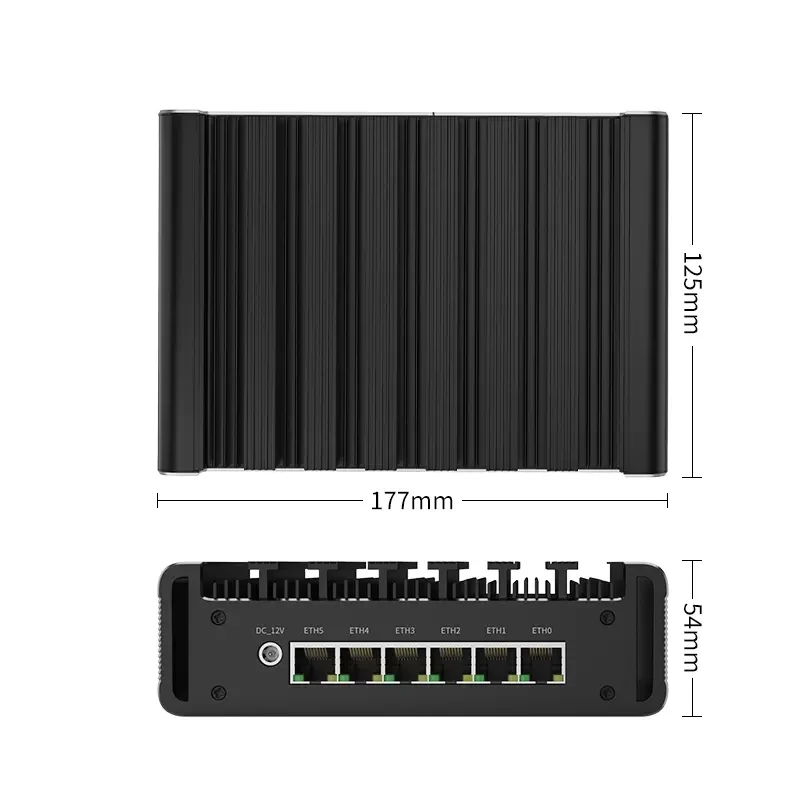 6 LAN 2.5G Soft Router i7 1185G7 i5 Intel i226-V 2*DDR4 NVMe SSD Firewall Computer Fanless Mini PC HDMI2.0 DP1.4 ESXi Proxmox