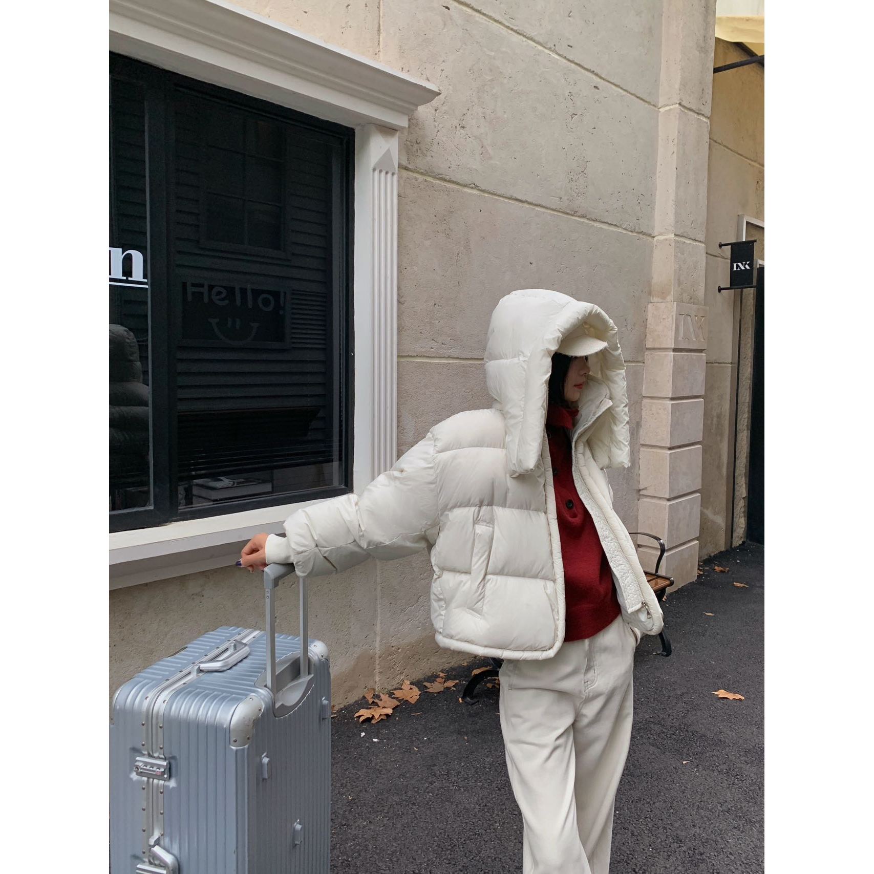 Manteau à capuche pour femme, nouvelle Version coréenne, coupe ample, revers, veste d'hiver épaisse et chaude