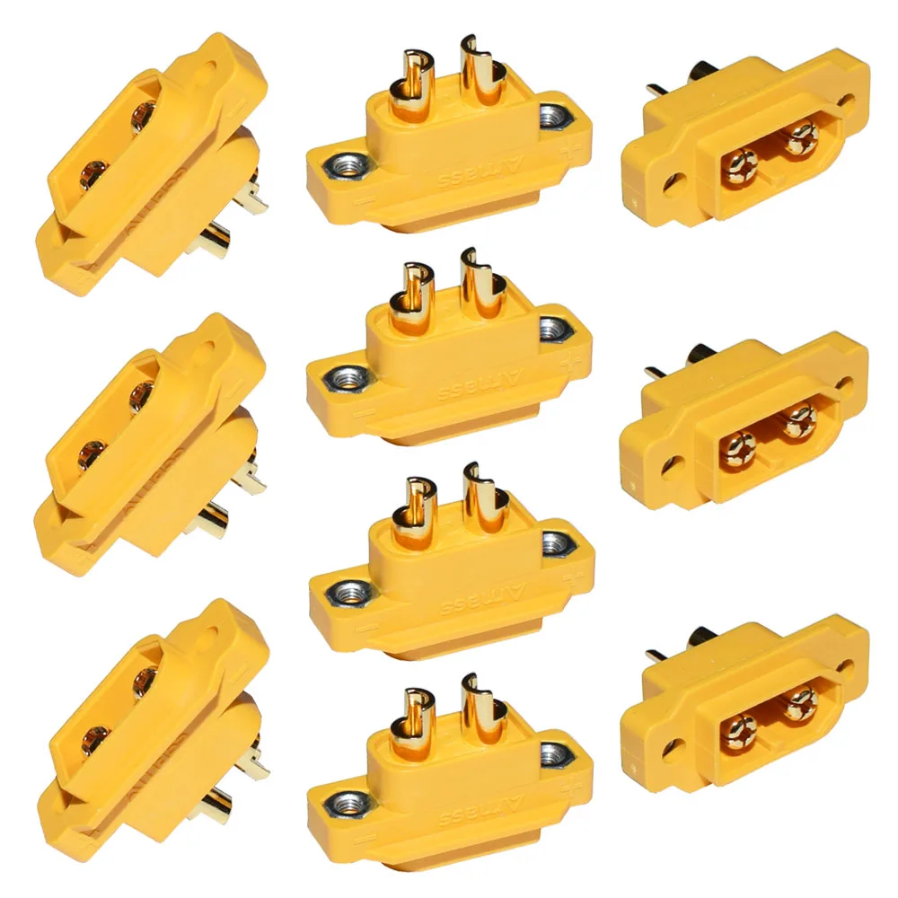 Amass XT60e m xt60e conector XT60E-M conector macho XT60e montable para modelos RC multicóptero XT60E-M conector XT60 Panel