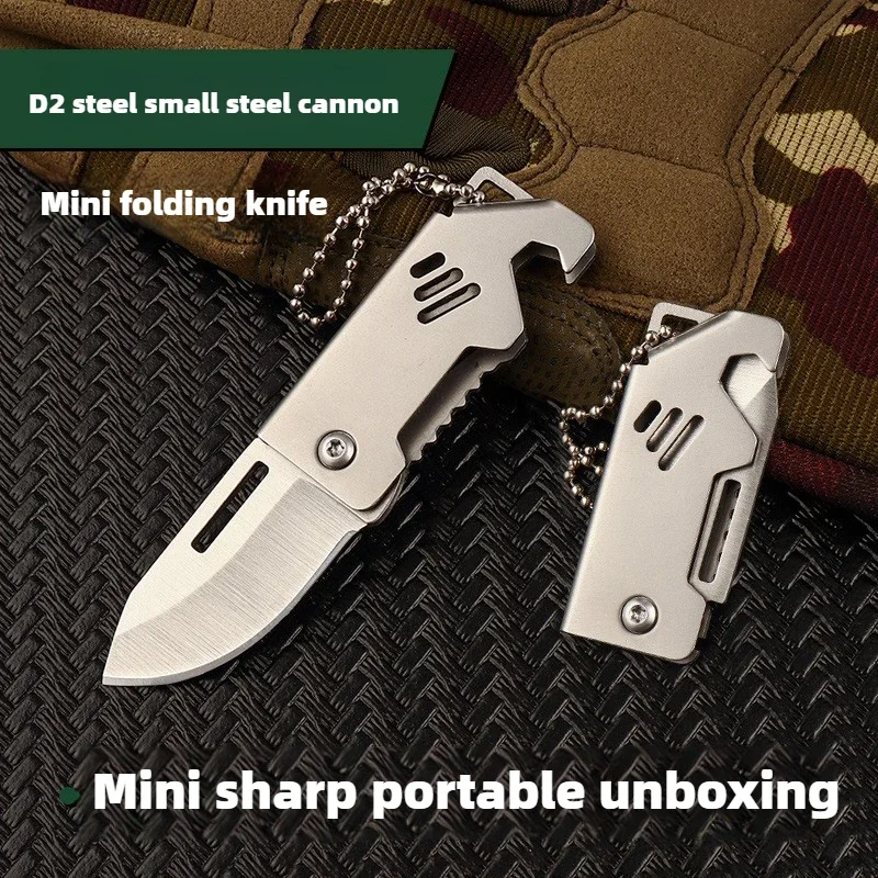 Cuchillo plegable afilado portátil para exteriores, Mini cuchillo de alta dureza, colgante portátil, 1 ud.