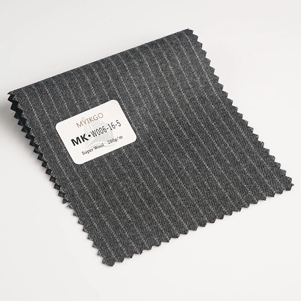 1.5/3.5 メートル 100% ウールスーツ生地メートルによるメンズ上院議員布テーラー縫製布ストライプパンツベストジャケット布ダークグレー-6W