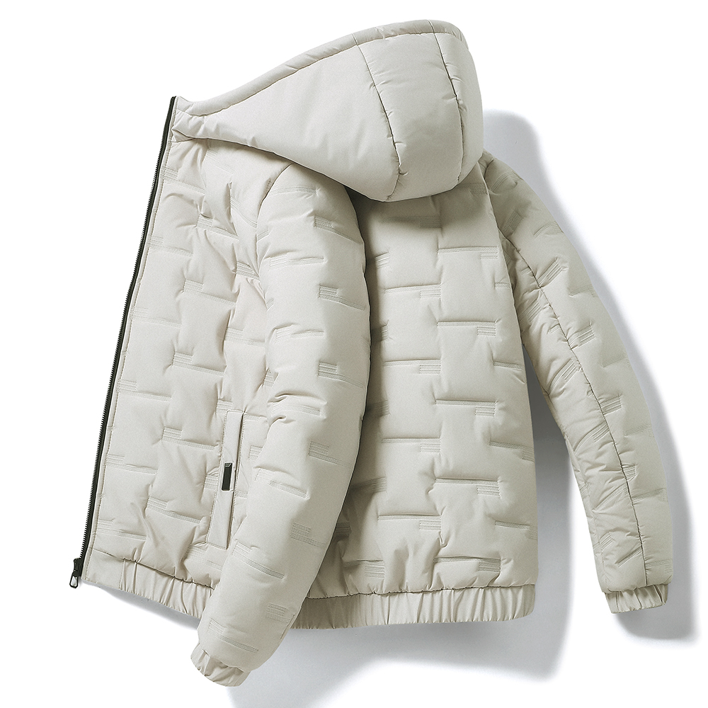 Hiver hommes blanc canard doudoune chaud à capuche épais coupe ajustée doudoune manteau mâle décontracté haute qualité pardessus thermique