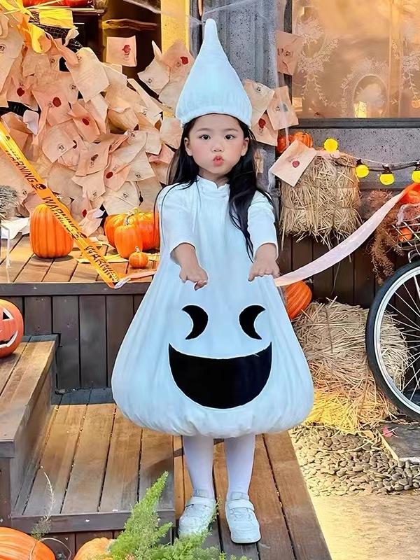 Fsia de Fsma Branco para Crianças, Traje de Performance em Fibra de Poliéster para Dança e Festa à Fsia para Meninas