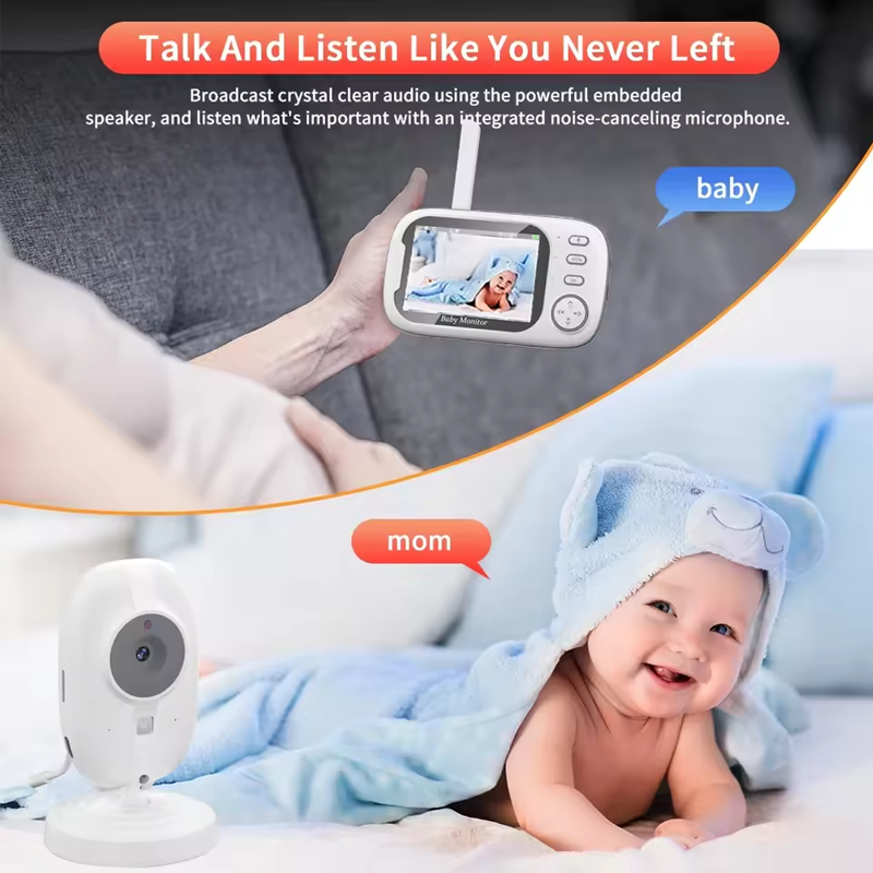 Cdycam ใหม่ 3.5 นิ้ว Wireless Video Baby Monitor Night Vision การตรวจสอบอุณหภูมิ 2 ทิศทาง Talk Baby Nanny Security กล้อง