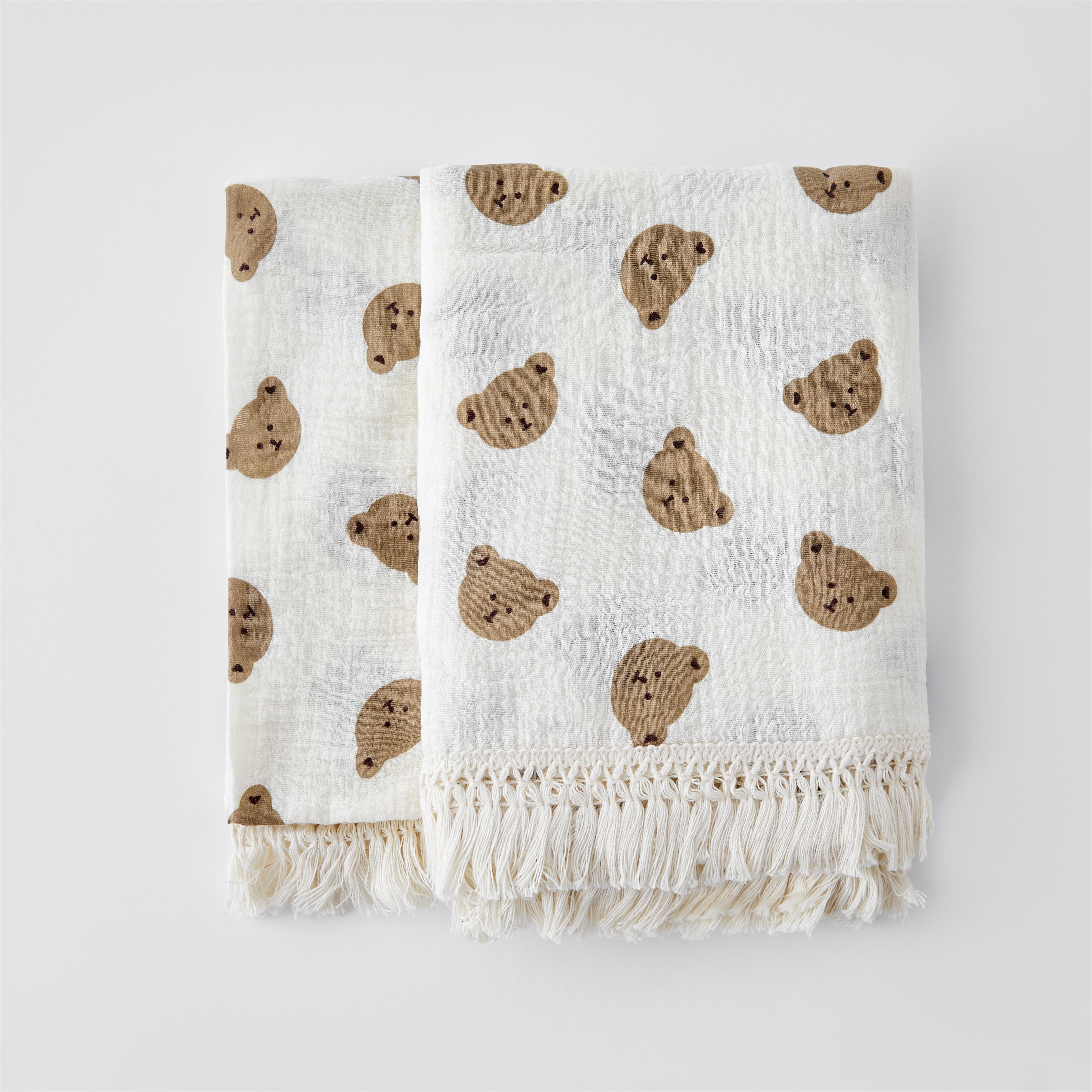 Cobertores de musselina orgânicos para bebês, faixa para recém-nascidos com franjas, camada dupla de algodão, cobertor de verão, edredom infantil, coisas para bebês
