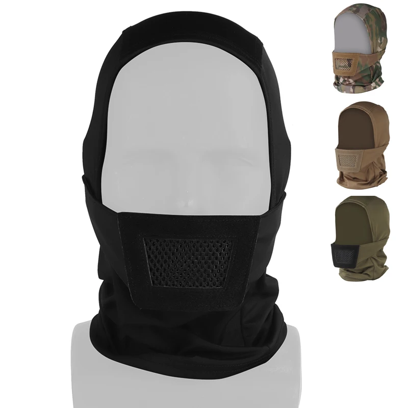 Cagoule tactique en maille respirante, couvre-chef complet, masque, couverture, engrenages pour la chasse, Paintball, Airsoft, activités de plein air