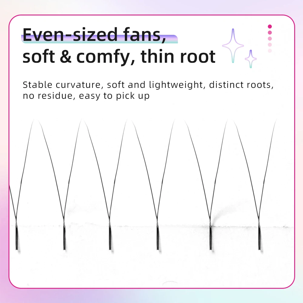 Yelix 2D Volume Lashes 0.10D 8-12mm Single Tip 2D Y Eyelash Extensions Professional Lash Extension Lightweight Premade Fans