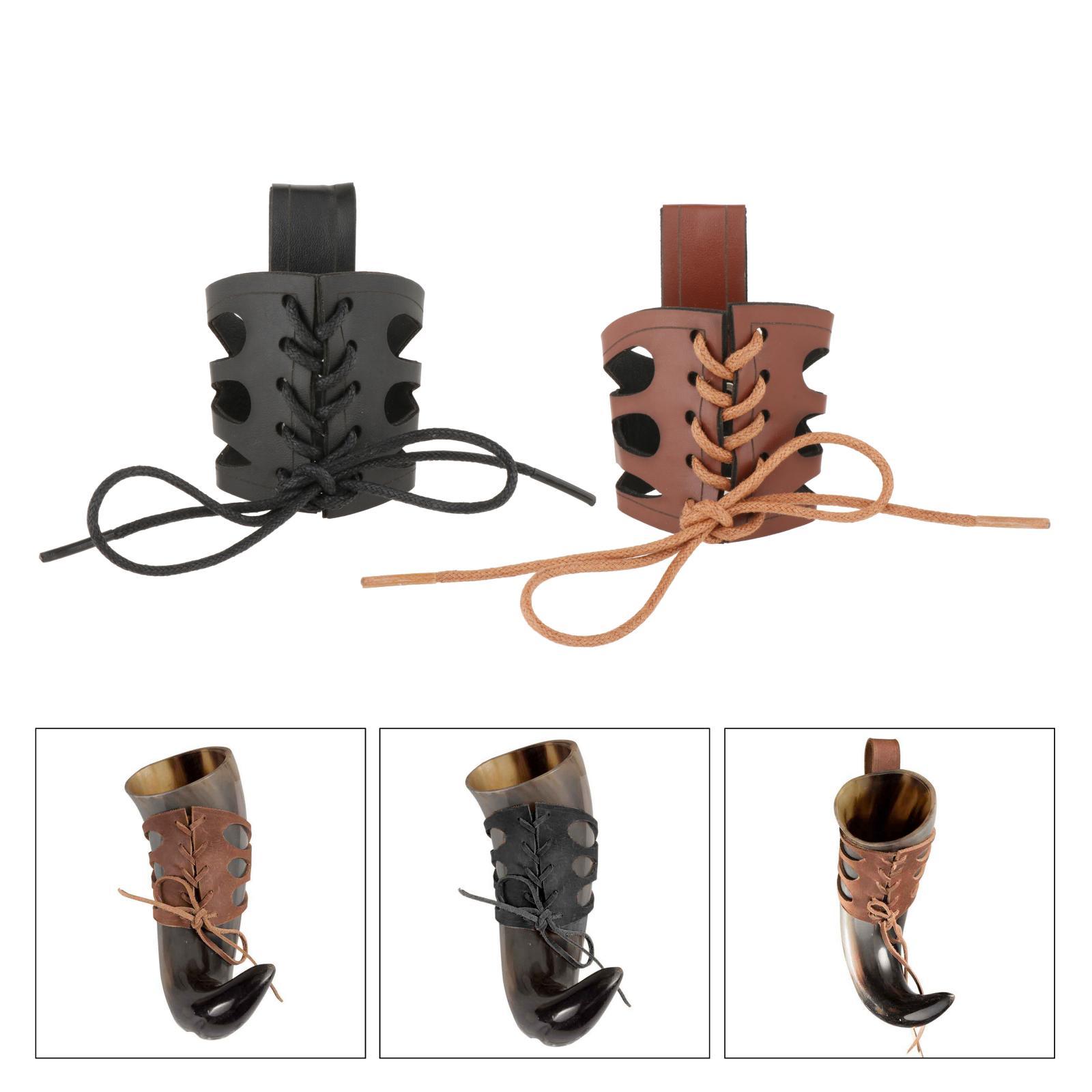 Chifre Forma Copo Caso Caneca, Prático Durable Sleeve Holsters, Cinto Rústico Viking, Acessório Cinto, Cabide Titular Copo de Café