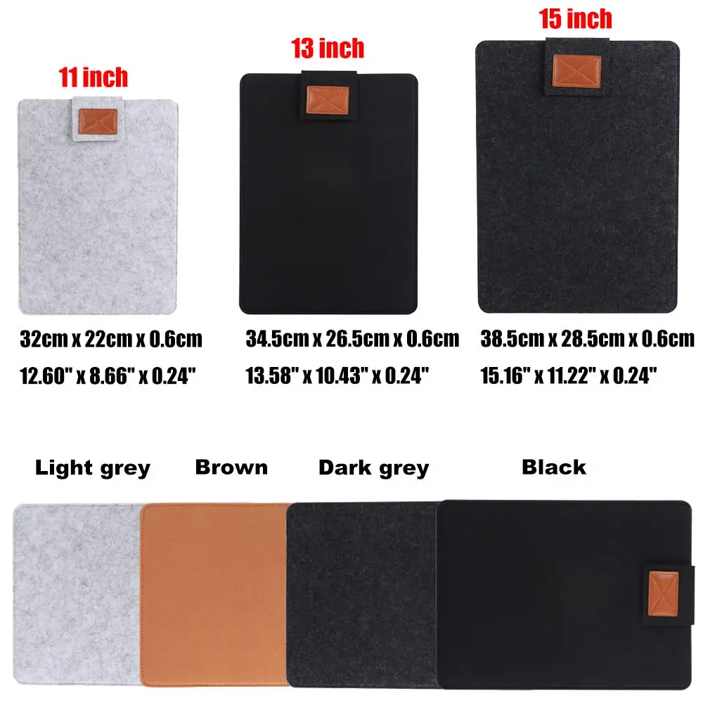 Anti-Scratch Felt Protector กระเป๋าแล็ปท็อปกระเป๋าแท็บเล็ตป้องกันกระเป๋า Light สําหรับ 11 13 15 นิ้ว iPad Pro Kindle macbook