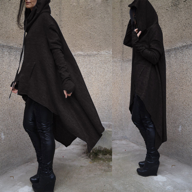 Invierno otoño moda sudaderas con capucha de gran tamaño sudadera Mujer suelta con capucha manto Sudadera con capucha prendas de vestir abrigo Vestidos Mujer camisas