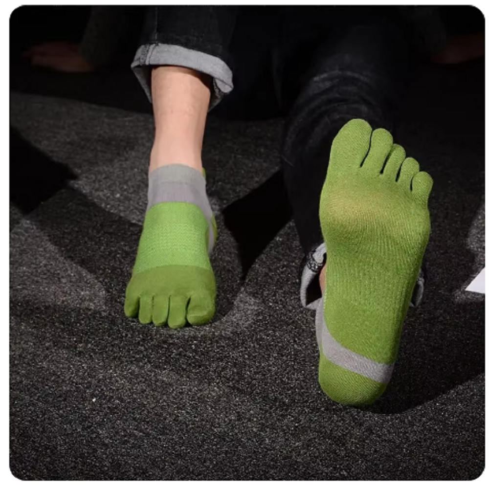 3 pares de calcetines deportivos cómodos y transpirables para hombre, diseño de algodón de 5 dedos, ideales para fútbol, correr, baloncesto y fitne
