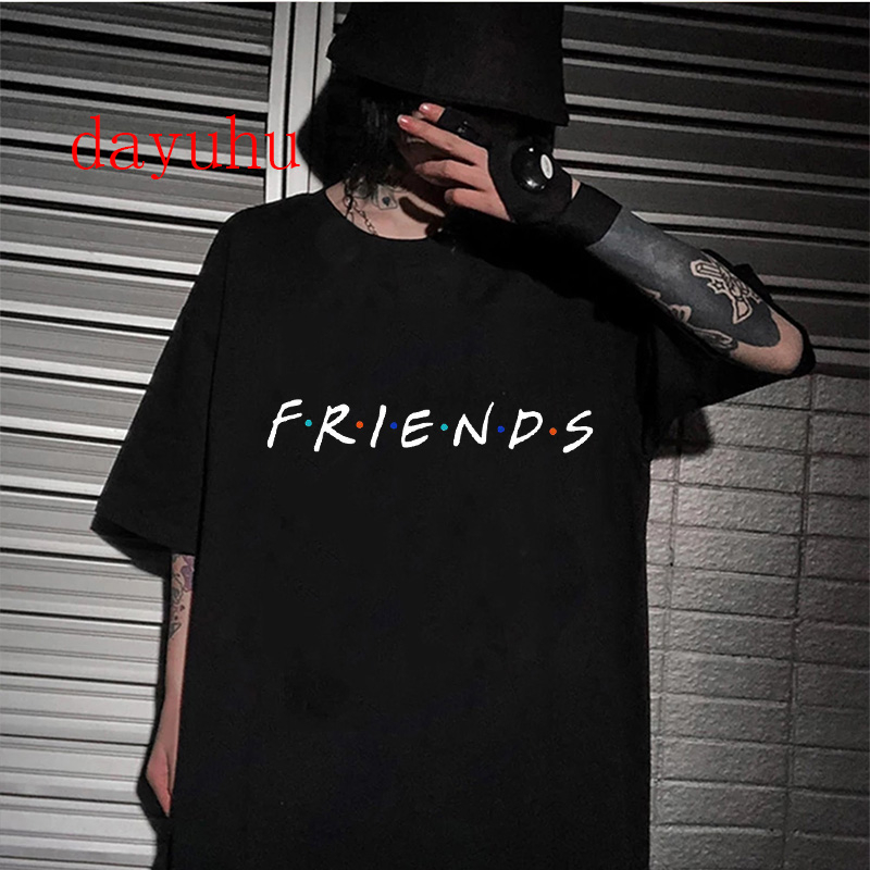 Ullzang Friends TV Show T-shirt feminino, camiseta engraçada dos desenhos animados, camiseta anime, blusa casual, streetwear feminino, moda dos anos 90, Y2K, 2024