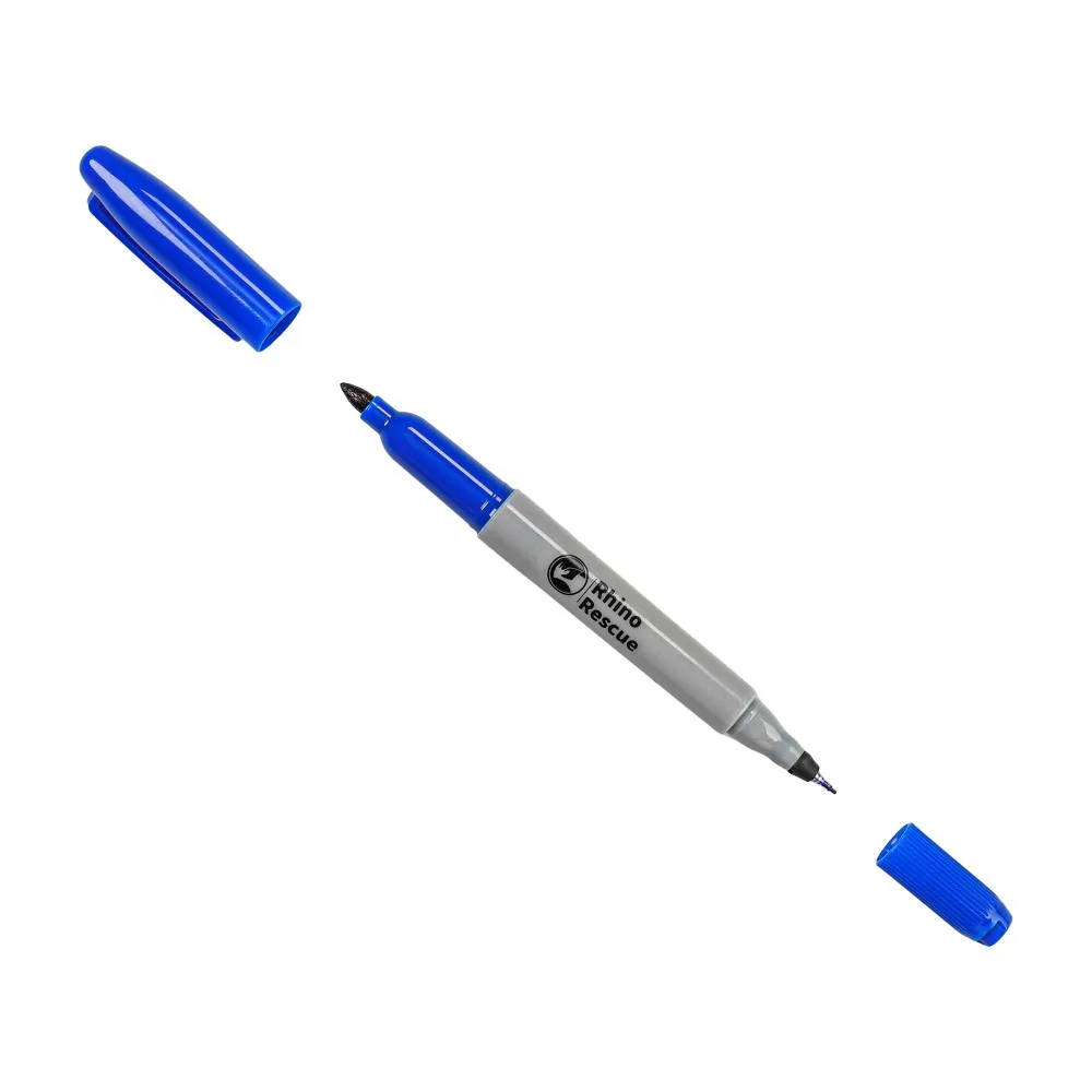 RHINO RESCUE Double Tip Marker Pen Fine and Broad Tip Twin Tip Pens For Outdoor Camping Home Signing and Marking (Pack of 10)