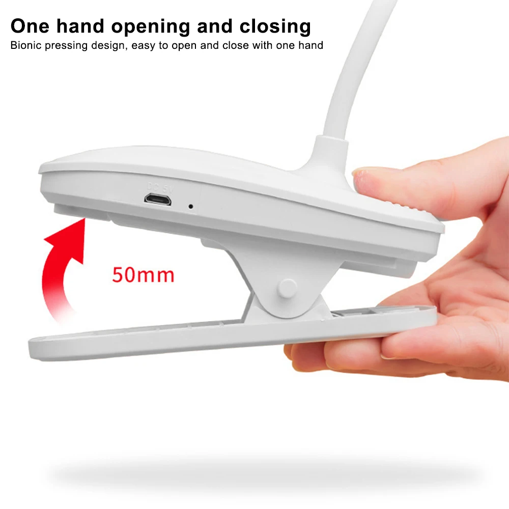 360 °   Lámpara de mesa de estudio Flexible con Clip, lámpara de escritorio nocturna regulable por USB, luz de noche junto a la cama para dormitorio, estudio, lectura, trabajo de oficina