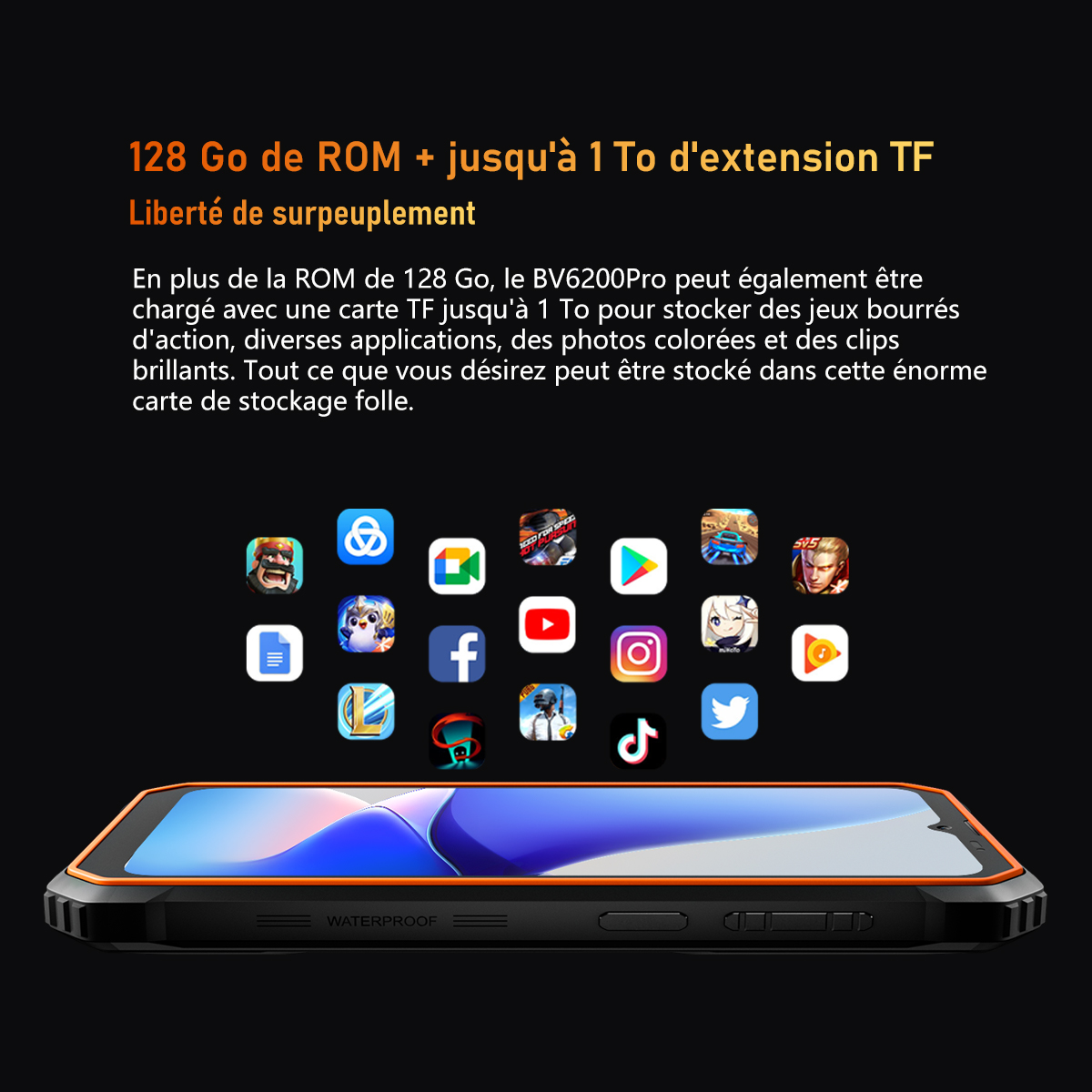 Blackview-Smartphone BV6200 Pro, téléphone portable robuste, Android 13, 6.56, Helio P35, 4 Go + 128 Go, 13000mAh, charge rapide 18W, NDavid