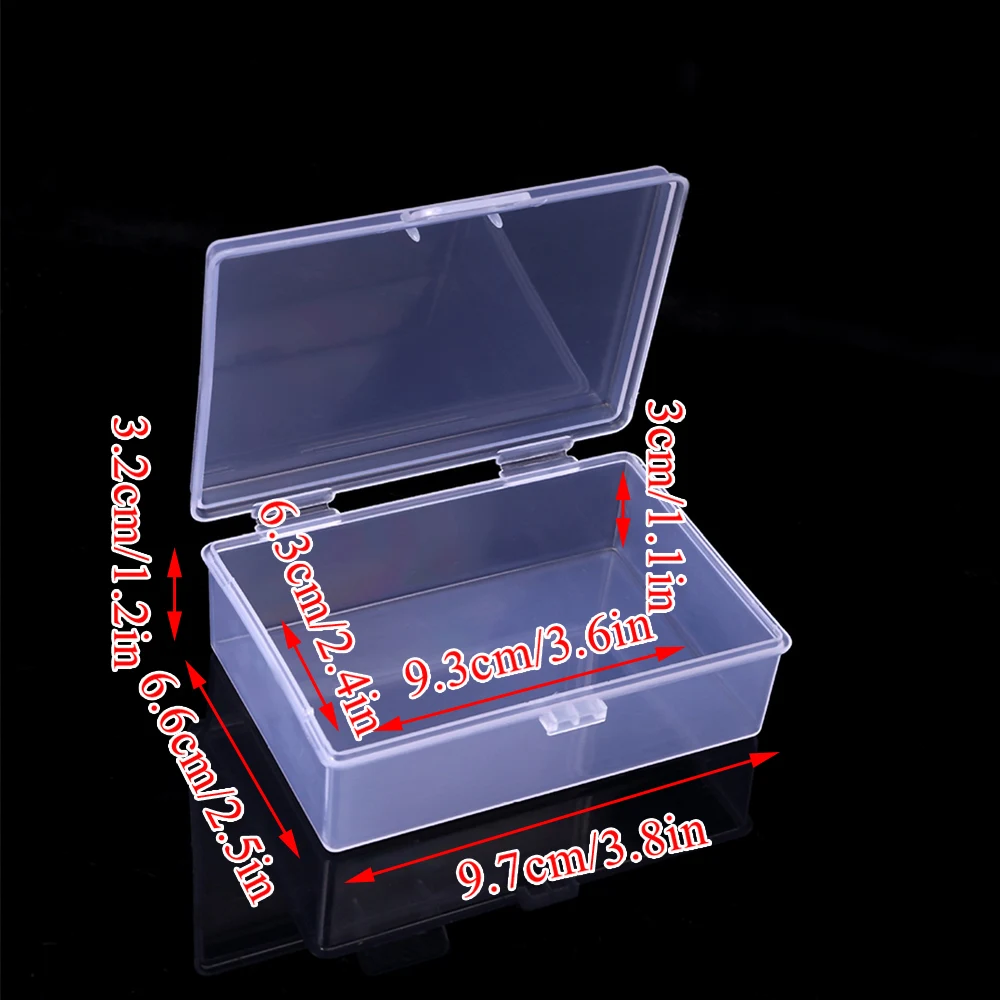 Scatola portaoggetti in plastica Custodia per gioielli Mini scatole Contenitore per carte Scatola trasparente Forniture di archiviazione portatili classiche