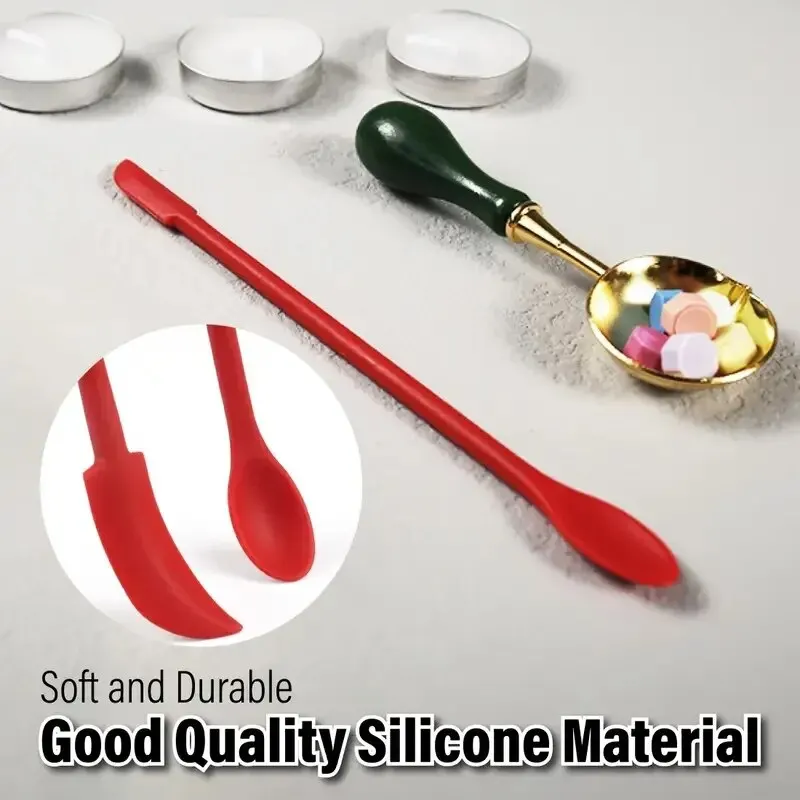1 PC Double-End ซิลิโคนซีล WAX Spatula เครื่องมือ,Multifunction WAX Seal ผัด Sticks, ซิลิโคนทนความร้อน Scraper สําหรับซีล