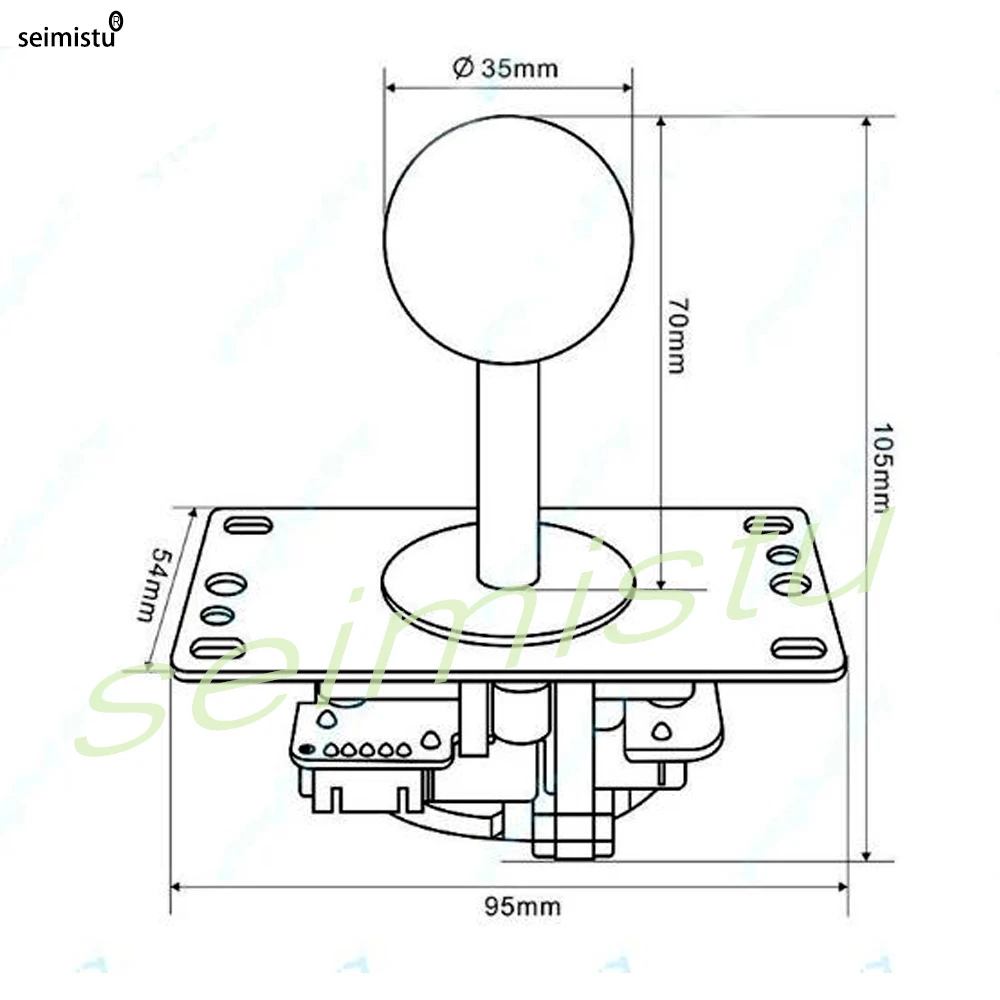Kopieer de Sanwa arcade-joystick met ronde balhoofd, kan worden gebruikt voor gameconsole, 5-pins