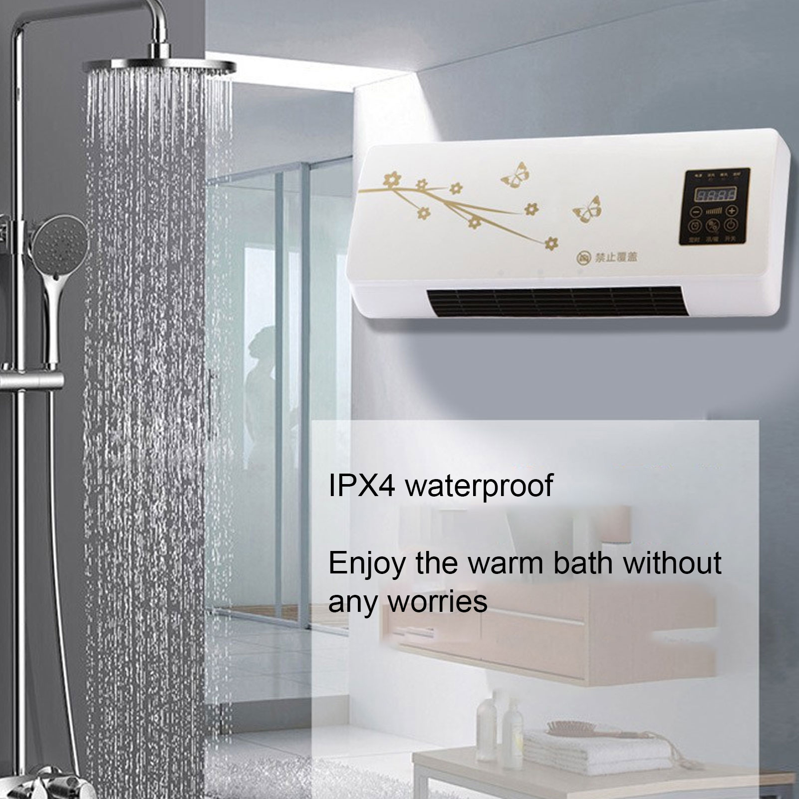 Ar condicionado de parede pequeno, resfriamento e aquecimento, ar condicionado pequeno montado na parede para sala de estar, quarto