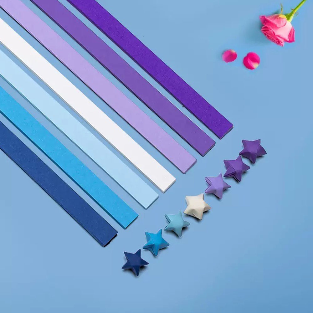 540Pcs Rainbow Gradient Origami Star Paper Strips Double-Sided DIY Craft for Scrapbook Gift Wrapping Home Decor Party Supplies