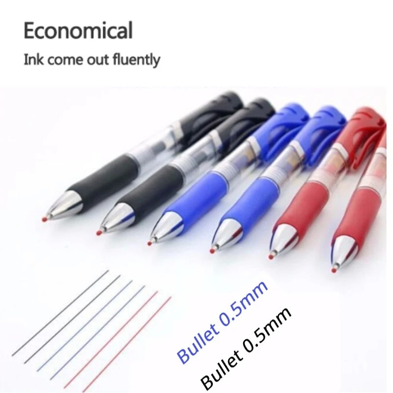 23pcs Intrekbare Balpen Grote Capaciteit 0.5mm Balpen Zwart/Rood/Blauw Vervangbare Refill Briefpapier Schoolbenodigdheden