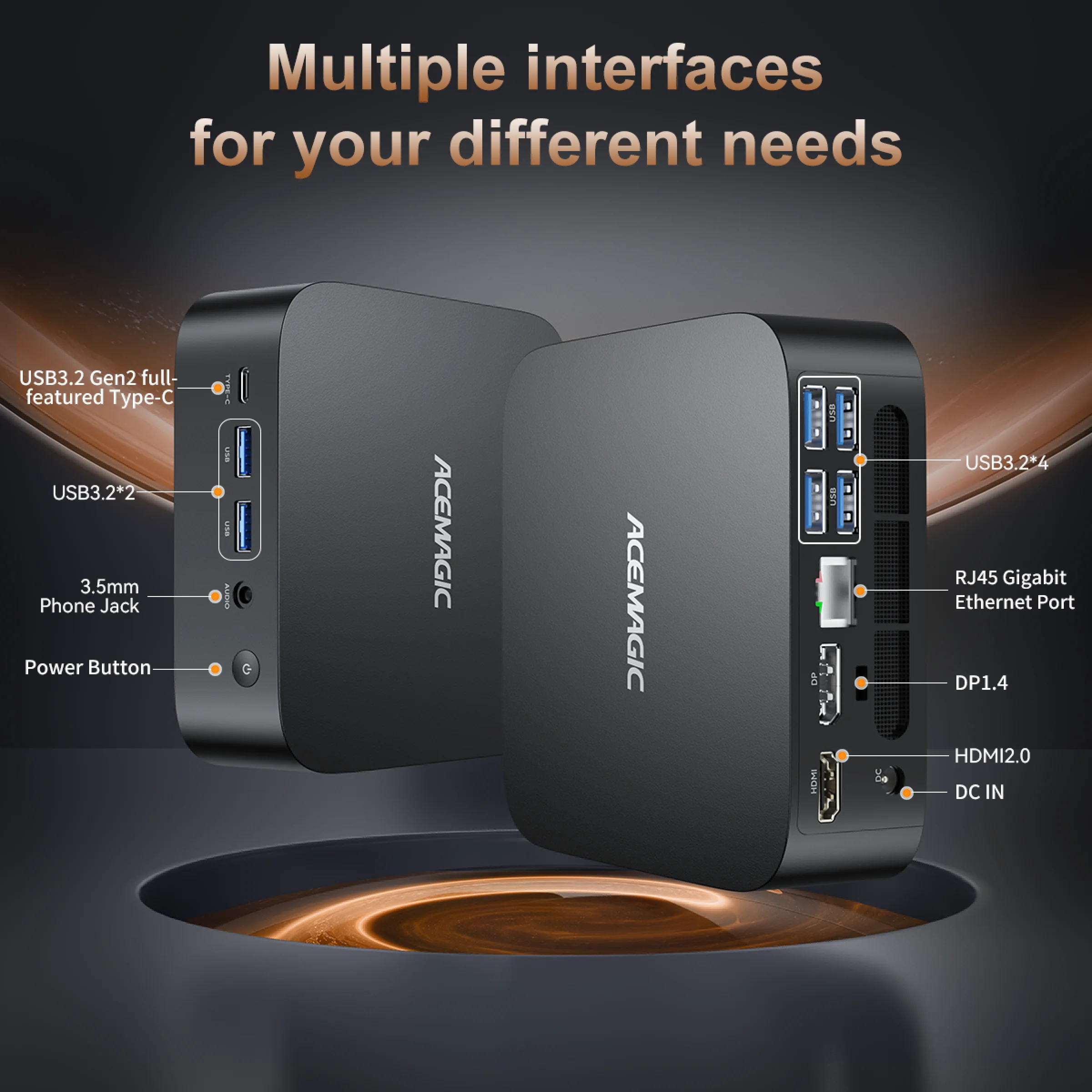 ACEMAGIC K1 MINI PC AMD Ryzen 5 7430U 16 GB RAM 512 GB SSD Windows 11 Pro MINI komputer Wifi6 BT5.2 4K potrójny wyświetlacz