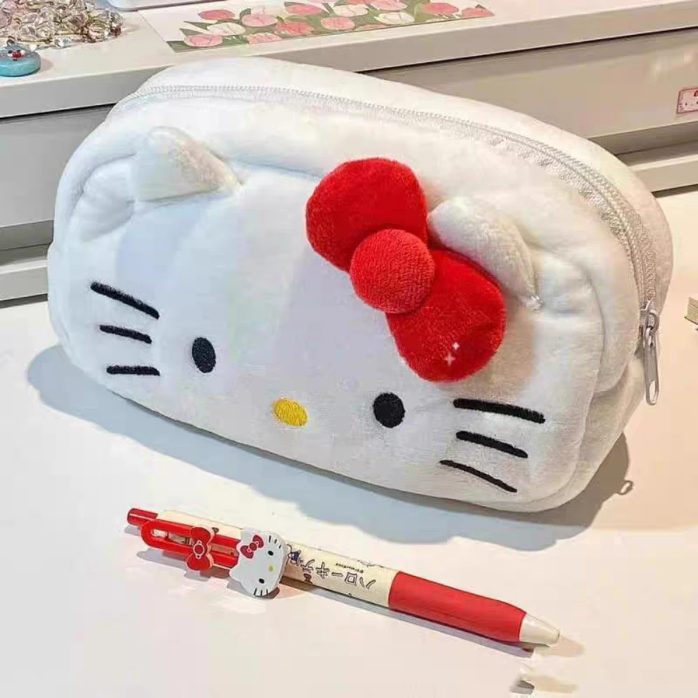 サンリオハローキティぬいぐるみ鉛筆バッグアニメ Kt 猫かわいい学生大容量文具バッグ学校賞女の子の誕生日プレゼント