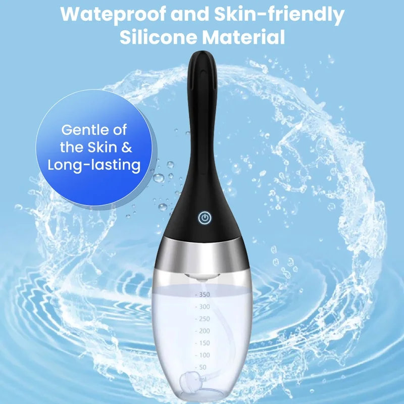 Bulbo elétrico automático do enema com 3 velocidades, recarregável anti-back-flow, enema douche para homens e mulheres, limpeza do cólon, silicone do