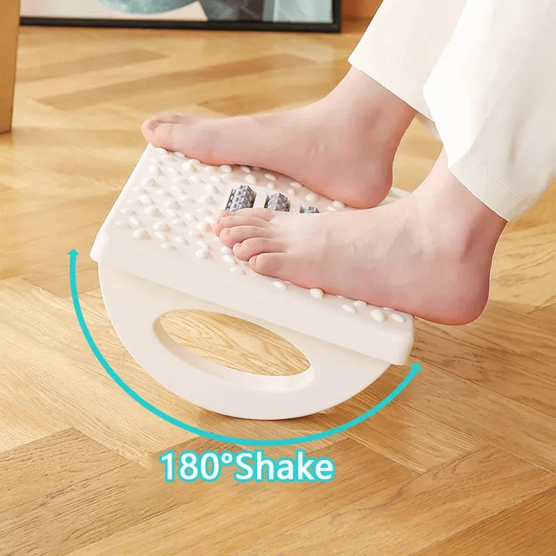 Ergonomic Under-Desk Foot Rest with Massage Rollers – Portable Foot Stool for Home & Office