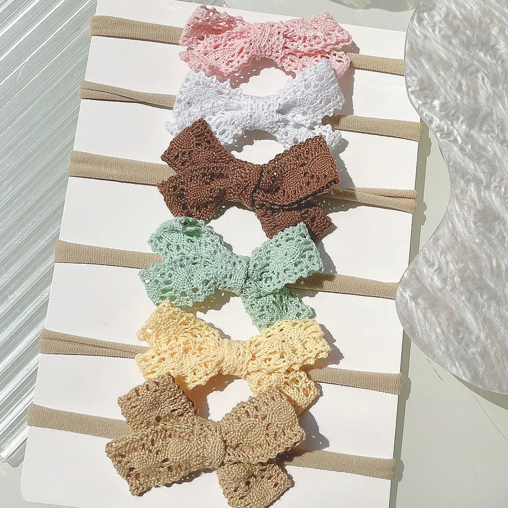 1 Uds. Bandas elásticas para el cabello, lazos para el cabello de encaje, diadema suave para niñas recién nacidas, diademas de nailon, turbante, accesorios para el cabello de bebé