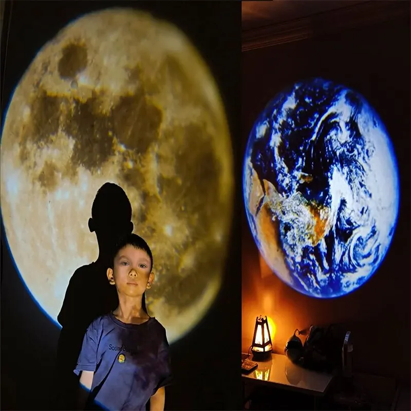 Novelty Moon Projector Light Background Projector Photo Props Birthday Party Decoration Wall Lights Bedroom Decora Night Light