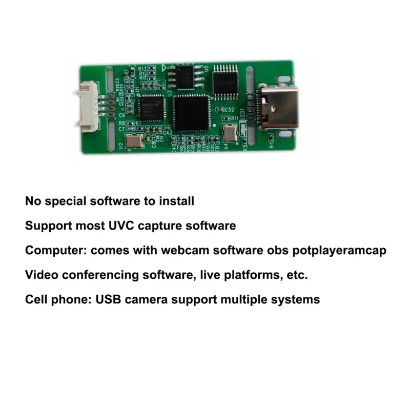 AHD เป็น USB จับสัญญาณอะนาล็อกไปยังโมดูลกล้องดิจิตอล USB AHD เป็นโมดูล Type-C ไดรฟ์ UVC ฟรีสําหรับ Android