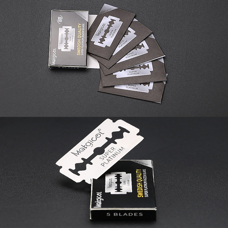 5 /10 Pcs Classic Double Edge Razor Blade Men For Shaving Barber Safety Shaver Replacement Stainless Steel One Blades