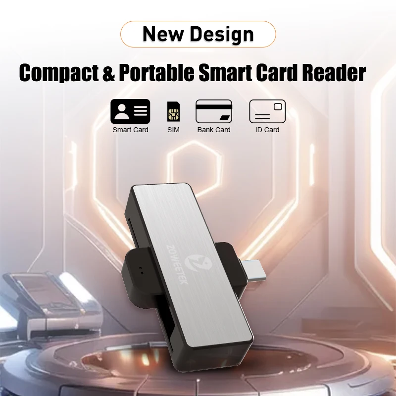 Zoweetek Type-C ID Smart Card Reader Elektronische DNI-lezer voor IC DNIE Chip DNI Smart Card ZW-12026-4C